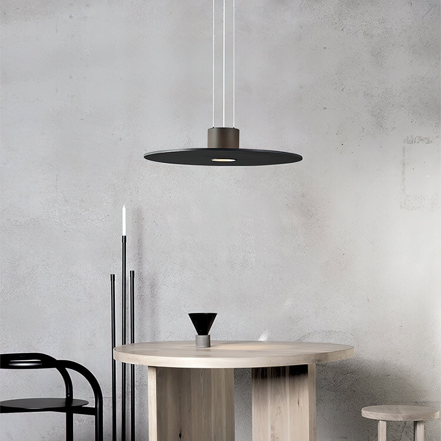 Lampe suspendue moderne noire premium avec LED intégrée