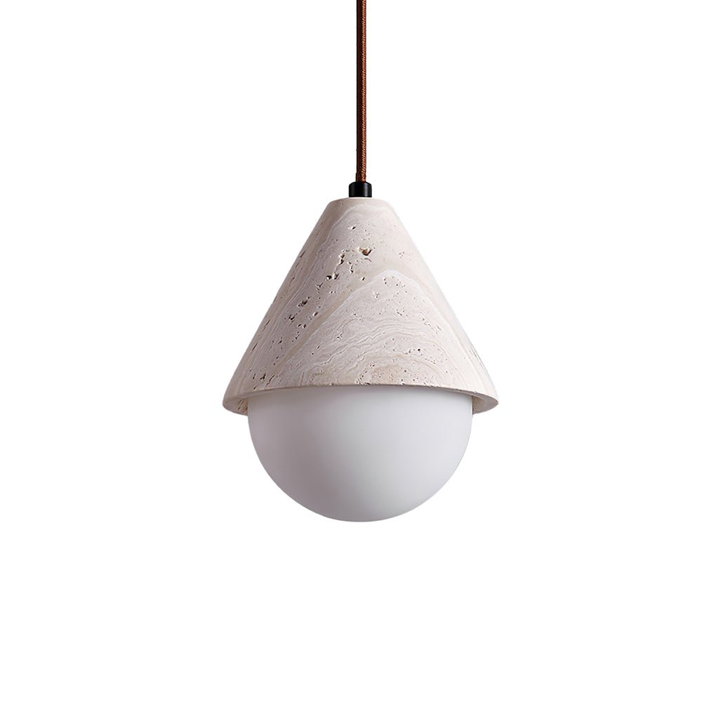 Lustre suspendu cône en travertin pour un éclairage d'intérieur d'ambiance