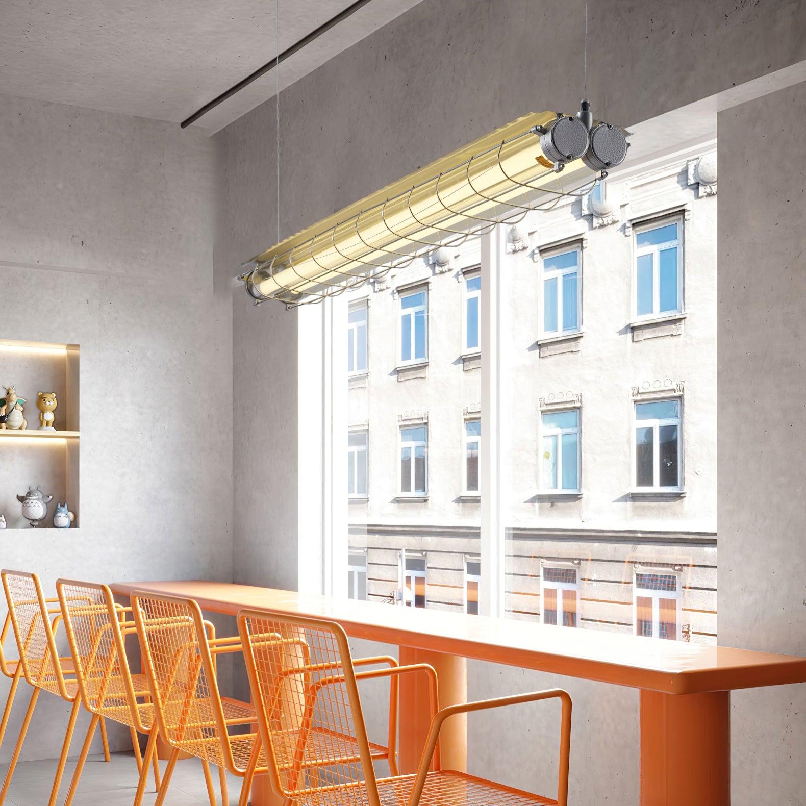 Industrielle lineare Pendelleuchte mit integrierter LED