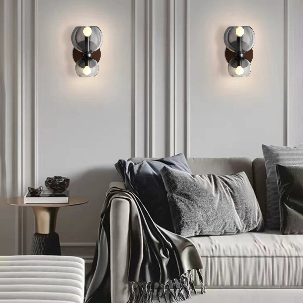 Applique murale LED moderne en forme de sablier en métal et verre finition blanche