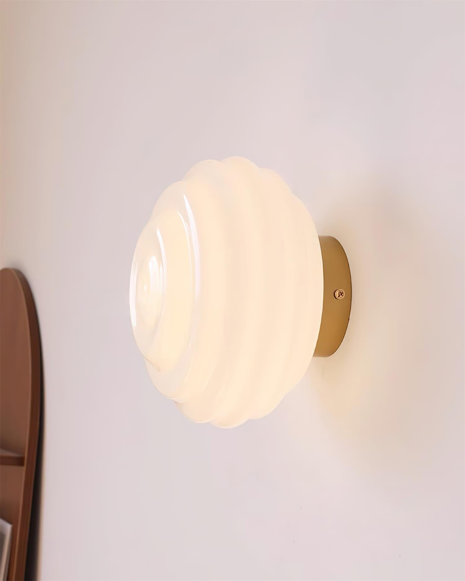 Applique murale en verre cannelé dimmable avec cadre en métal