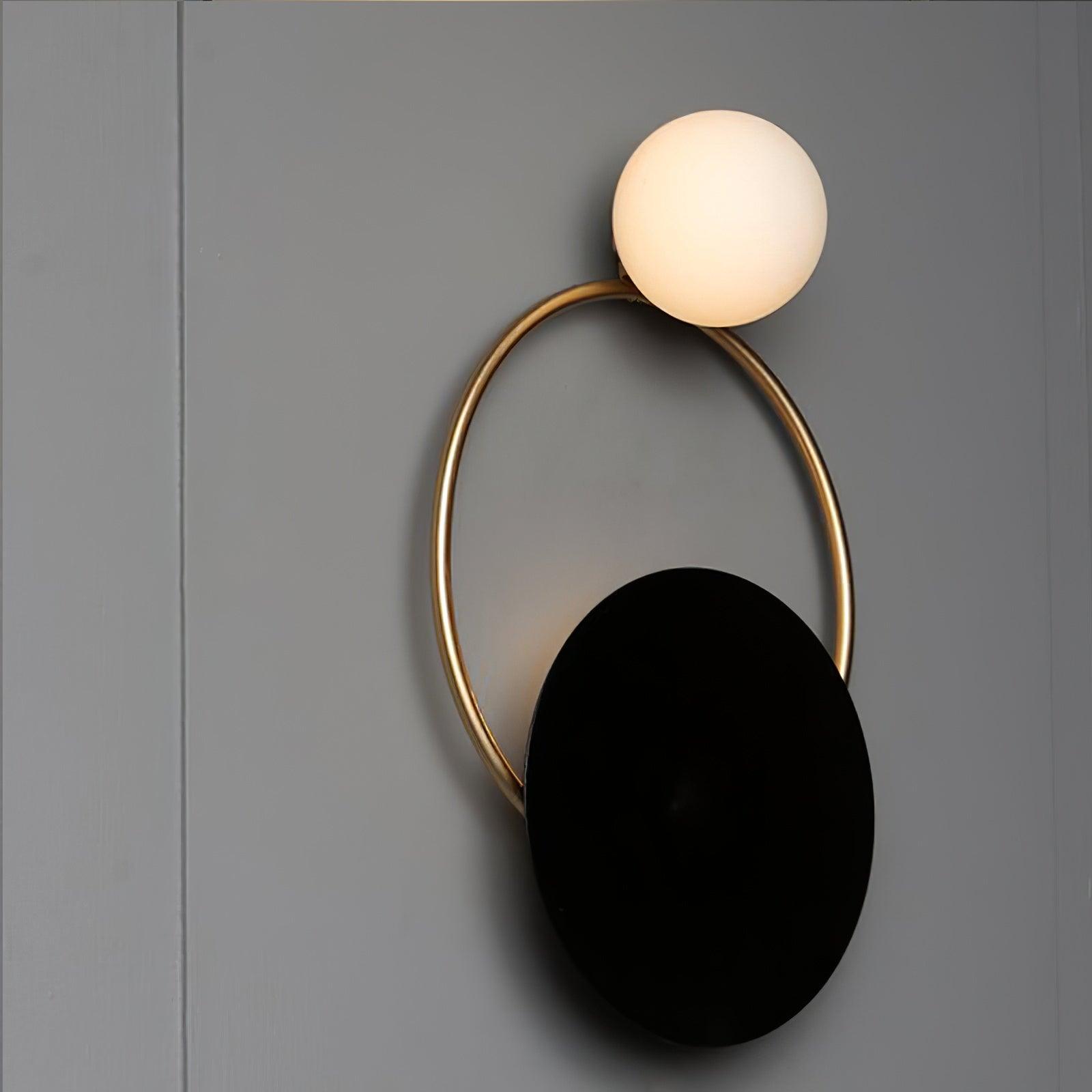 Applique murale LED triple anneau Aurora or et noir