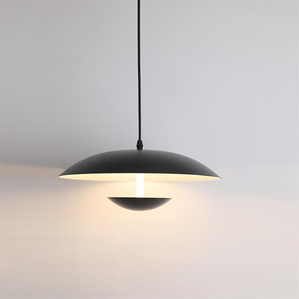 Suspension noire minimaliste avec LED intégrée