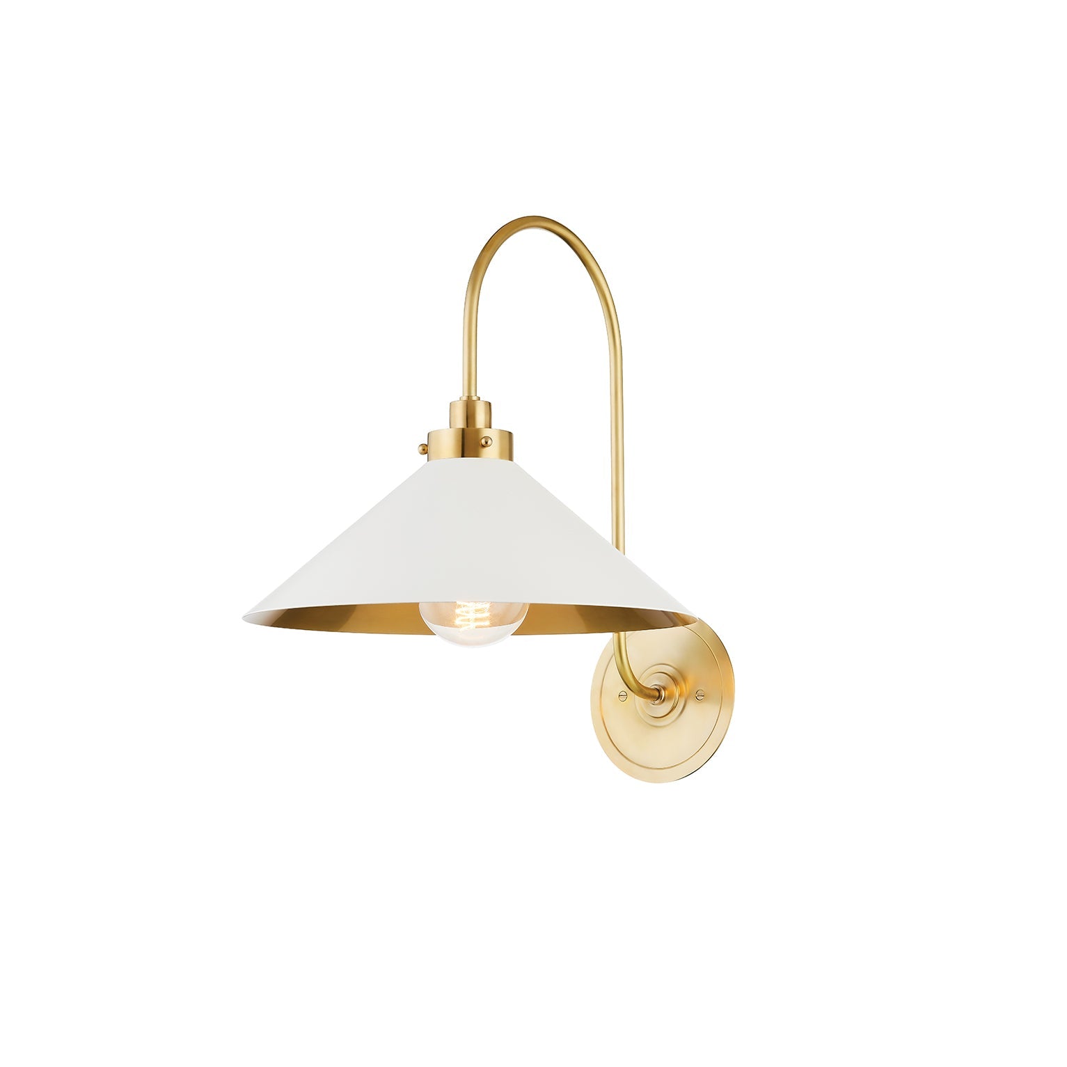Helena Vintage Messing-Wandleuchte mit konischem Schirm