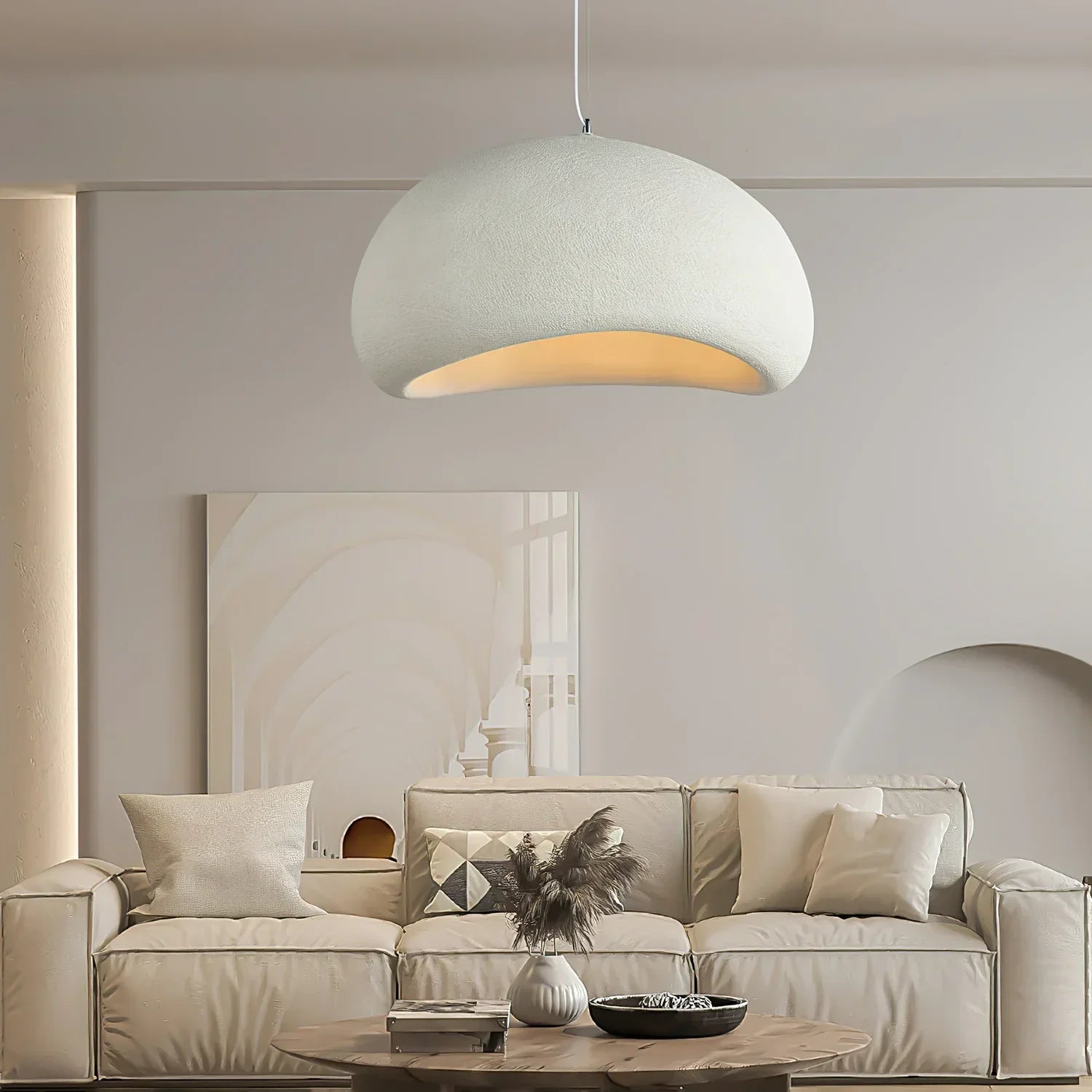 Cloudlike Globe Pendant Light Delivers Gentle Ambience