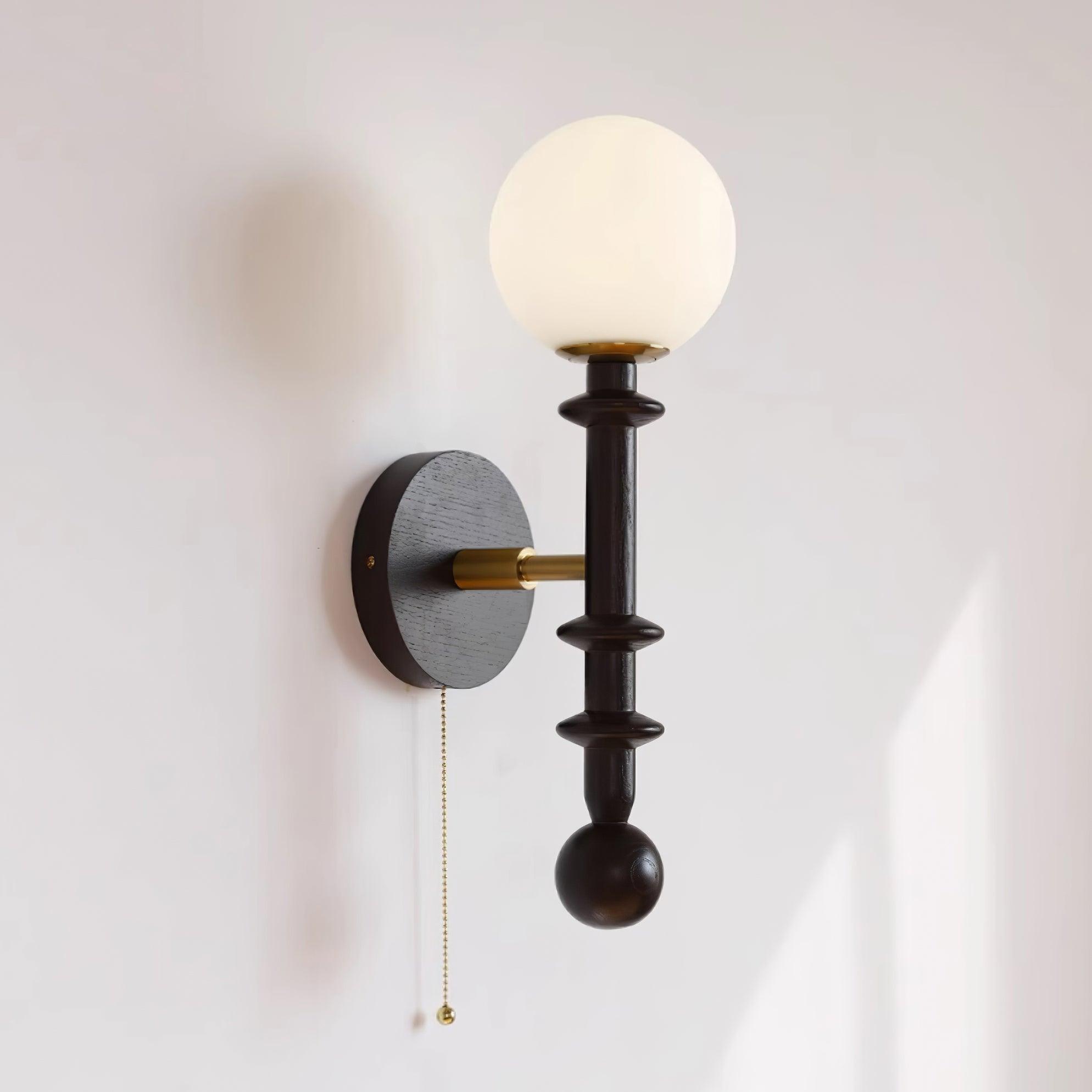 Globus-Wandleuchte aus Holz und Glas mit E26 E27-Fassung und feuchtigkeitsbeständig