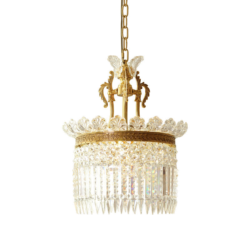 Lustre en cristal doré style ferme classique Empire