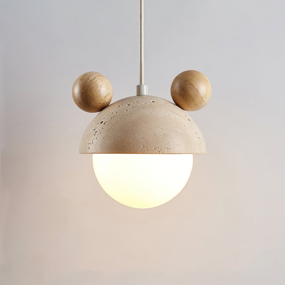 Karaktervormige Travertijn Hanglamp Met Warme Sfeer