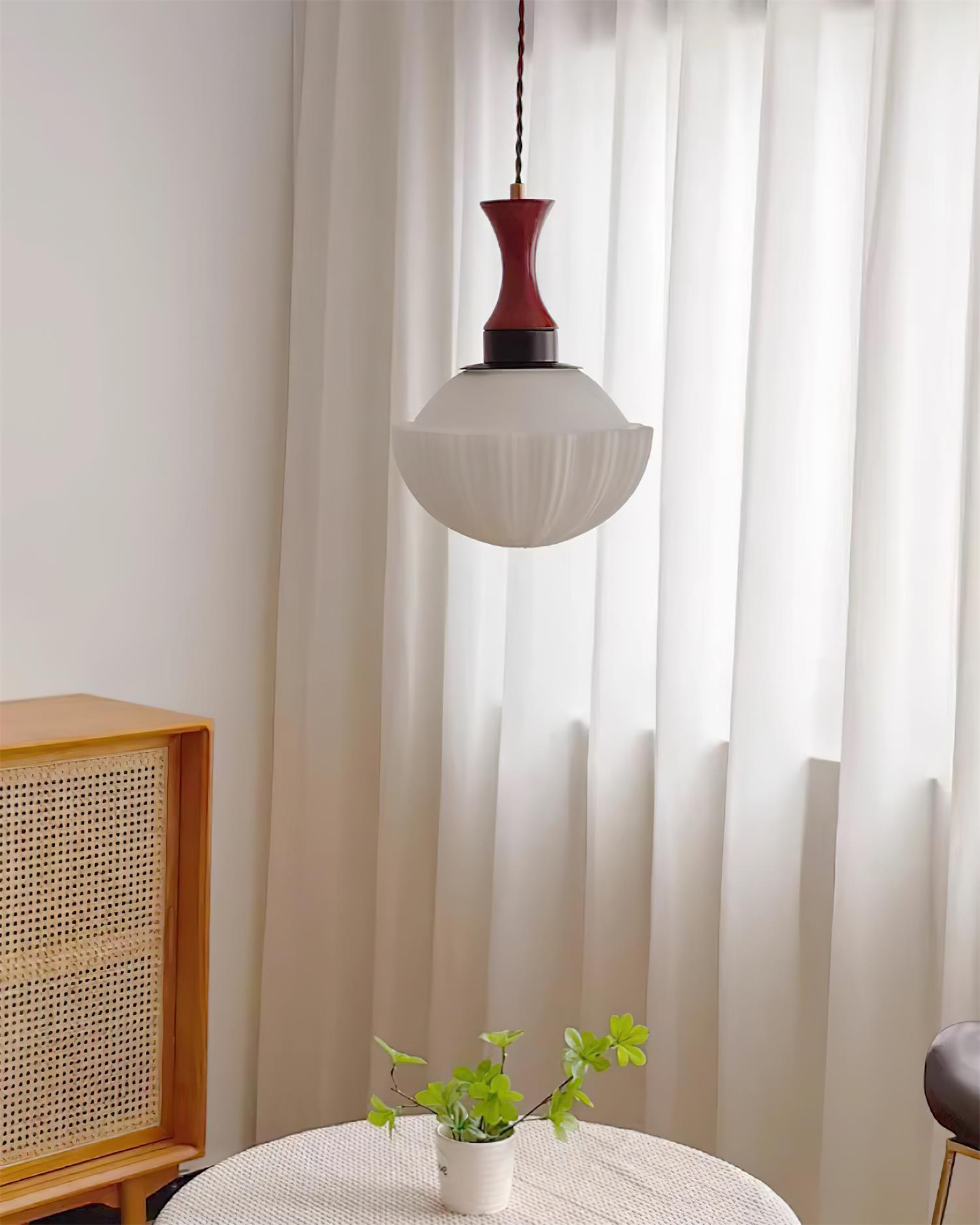 Suspension en verre noyer compatible avec variateur