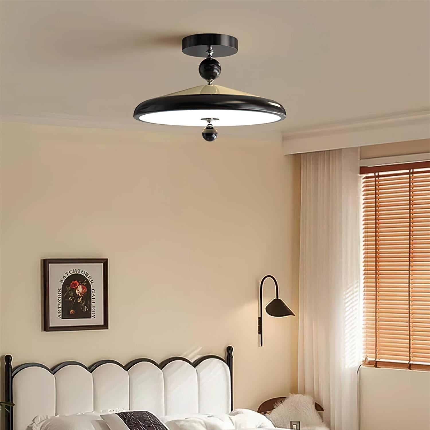Plafonnier rond à cadre en bois avec LED intégrée 40 ou 50 cm