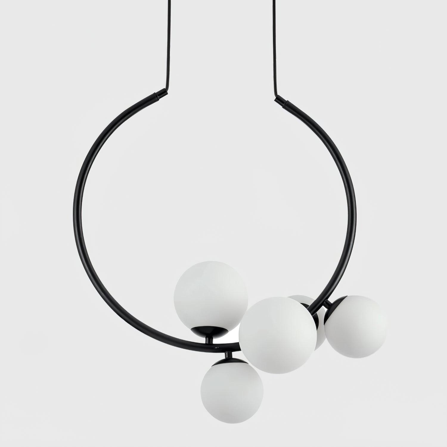 Suspension en verre avec cadre en métal pour lumière ambiante chaude