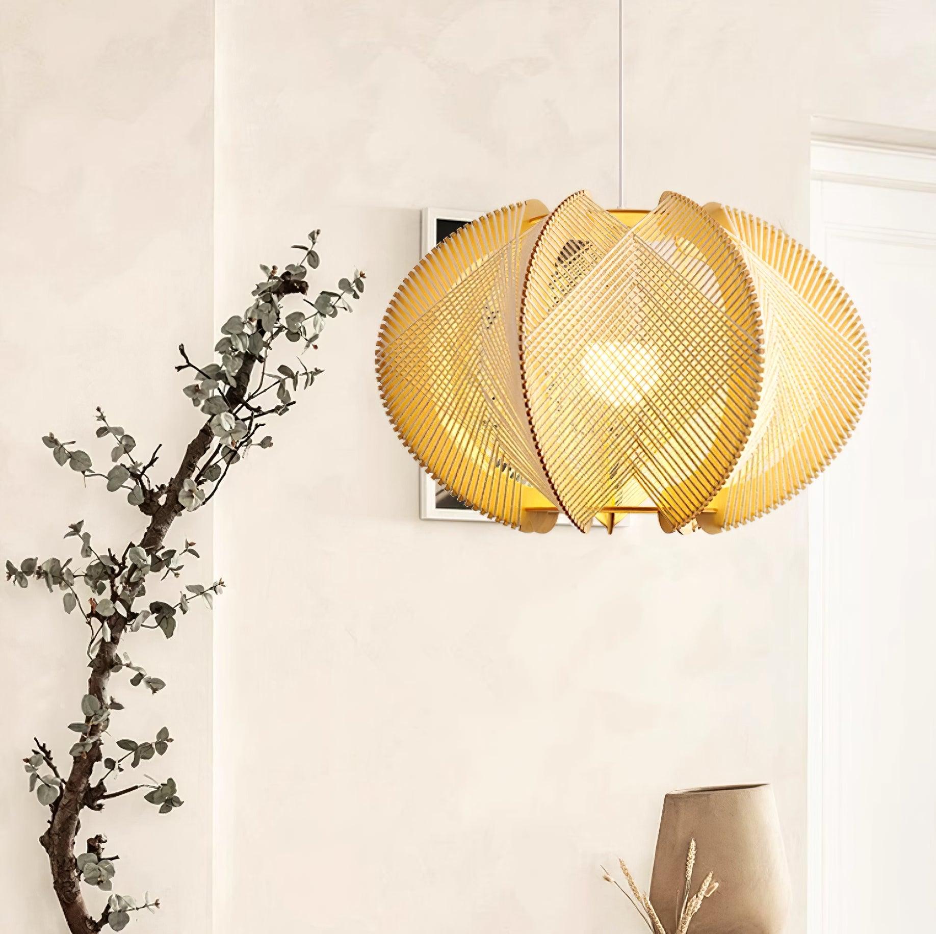 Lampe suspendue avec abat-jour en tissu pour ambiance chaleureuse
