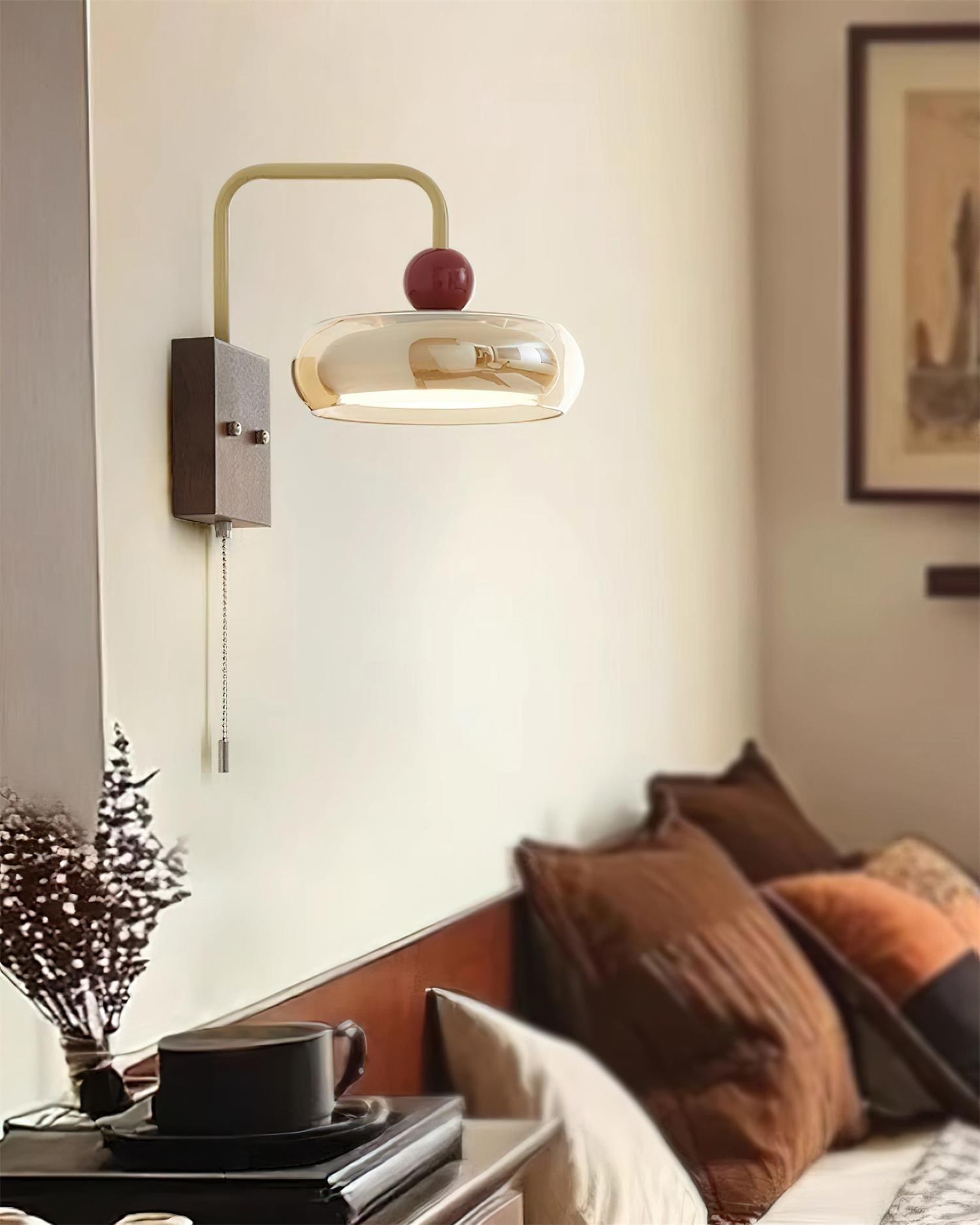 Retro Metall- und Glaswandleuchte mit dreifarbiger LED dimmbar