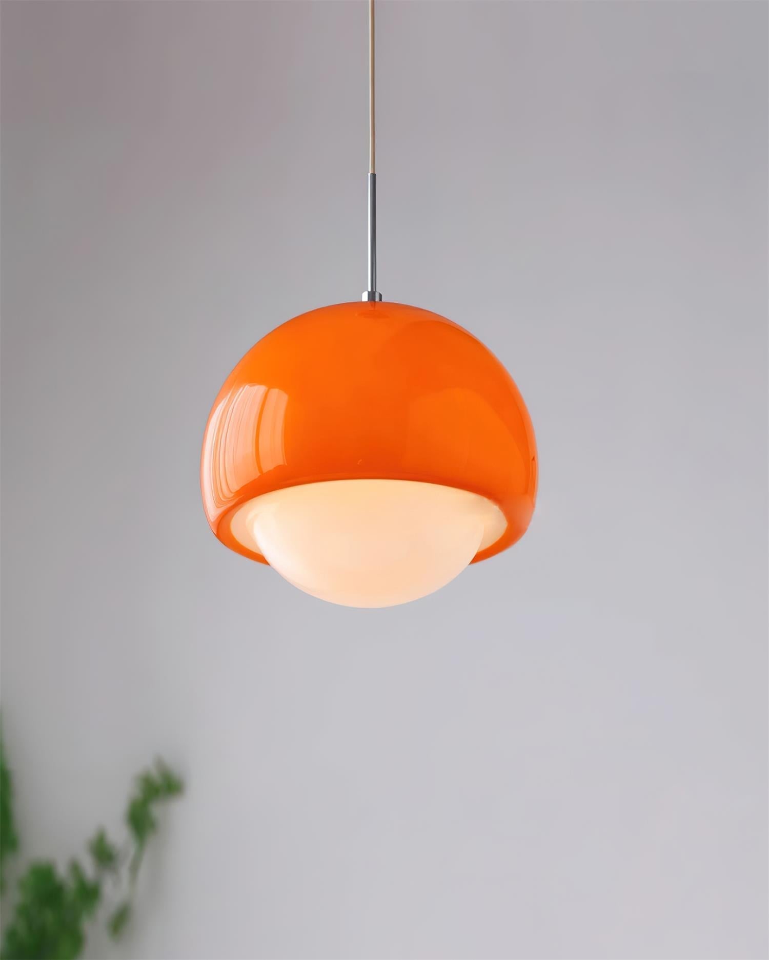 Suspension Globe en Verre Colorée avec Éclairage Doux