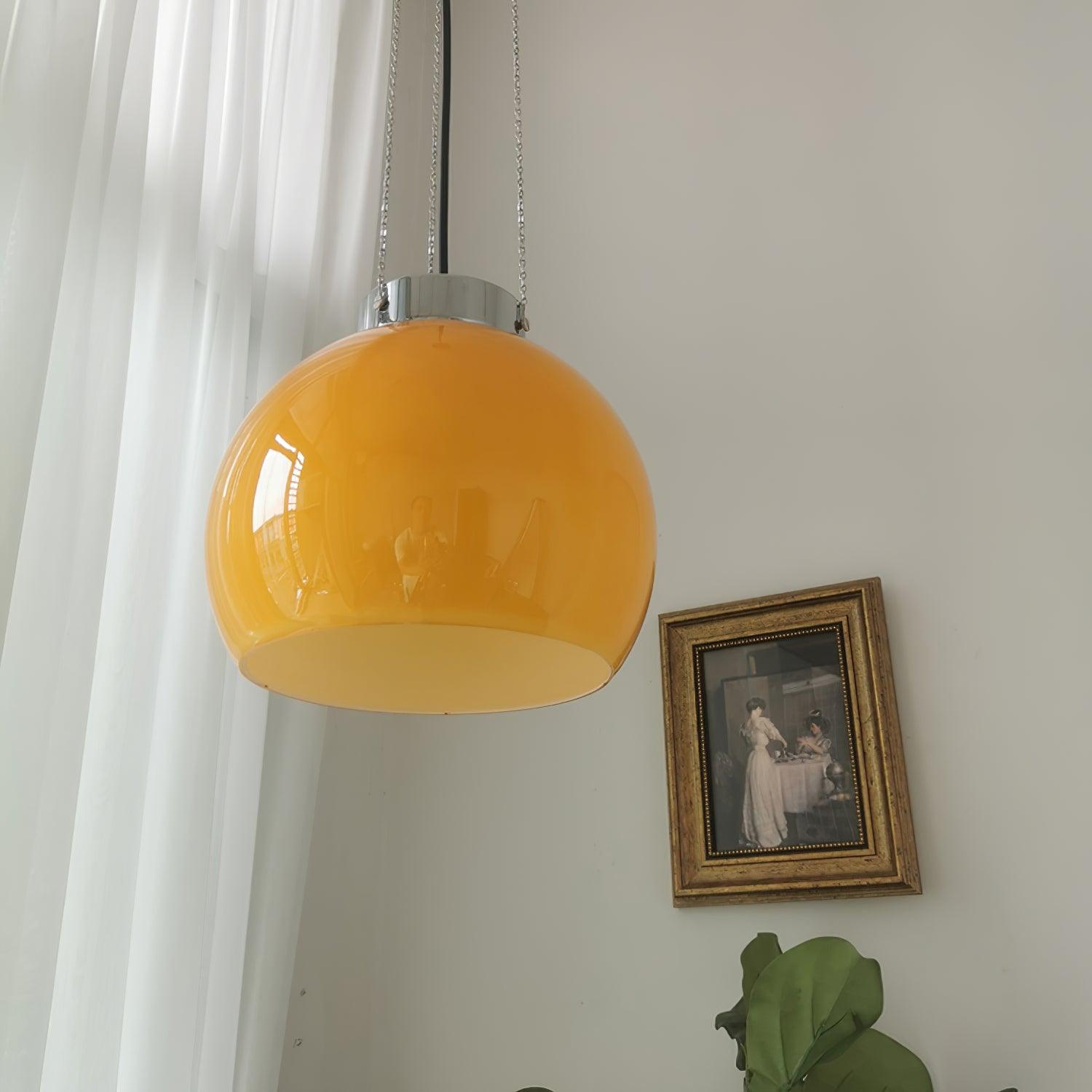 Lustre boule jaune Valentina pour ambiance chaleureuse