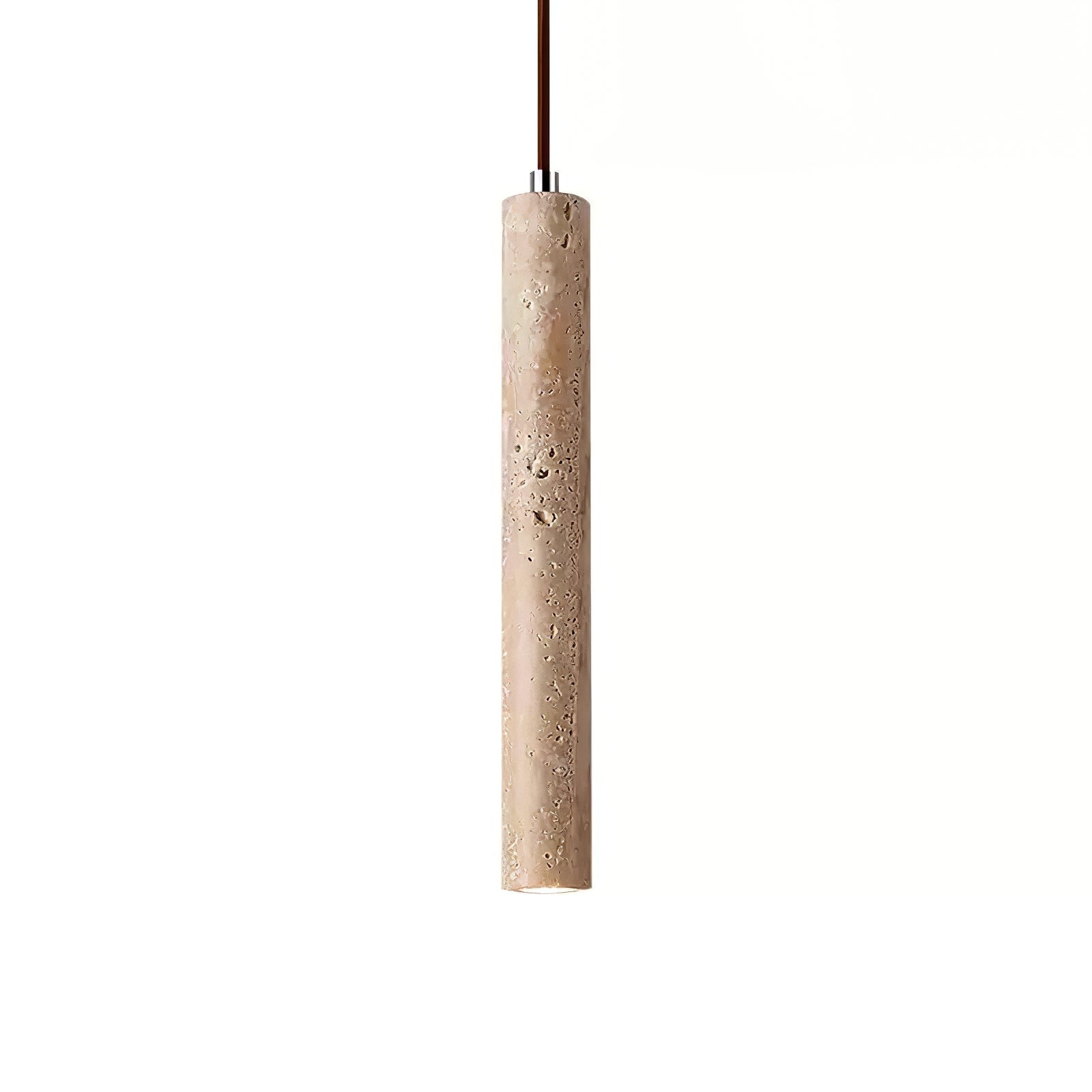 Suspension cylindrique en travertin pour ambiance intérieure