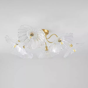 Solara Plafonnier en Verre Feuille avec Laiton Élégant - Neutralighting
