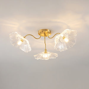 Solara Plafonnier en Verre Feuille avec Laiton Élégant - Neutralighting
