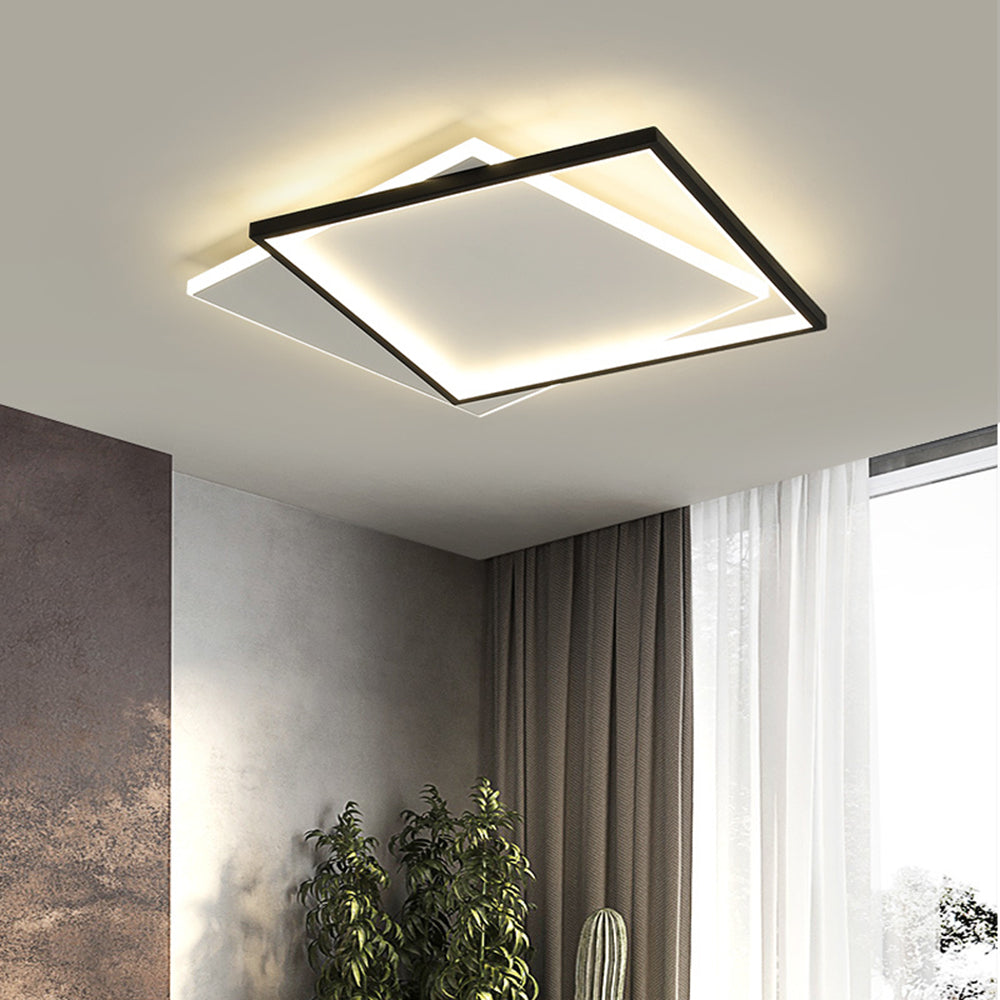 Plafonnier premium carré ou rond noir et blanc
