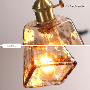 Zina Suspension Géométrique Vintage Verre. Laiton. Salon - Neutralighting