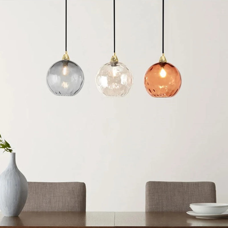 Suspension en Verre avec Effet Ondulation d’Eau