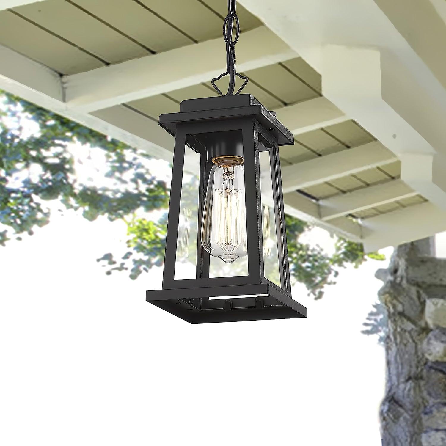Lanterne suspendue style vintage pour extérieur avec une lueur chaleureuse
