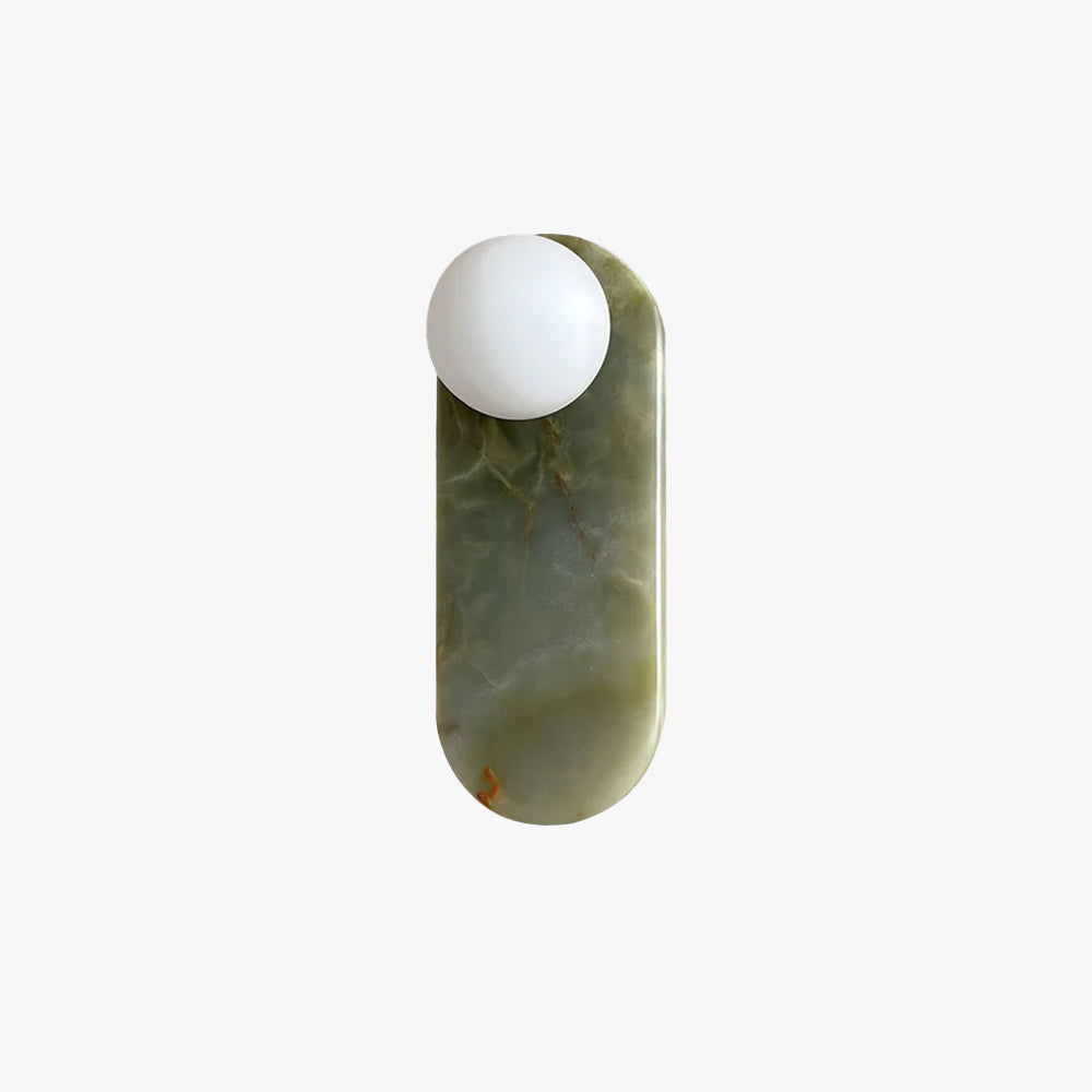 Jade-Wandlampe mit Glasschirm im Mid-Century-Stil