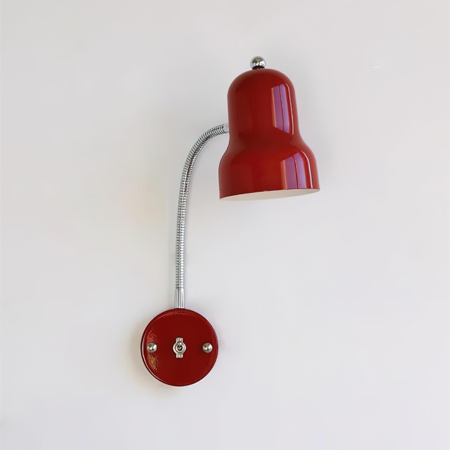 Rote Chrom-Wandleuchte dimmbar
