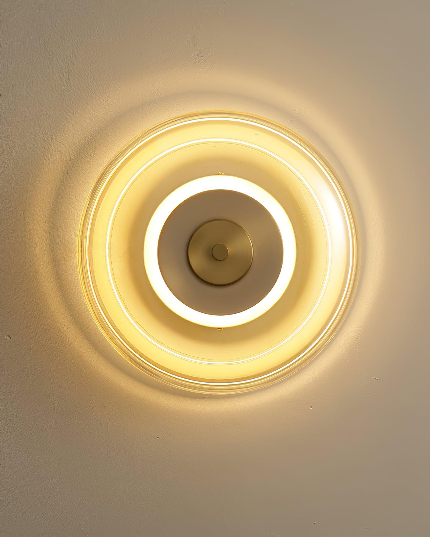 Applique murale circulaire en laiton avec LED intégrée et trois modes de couleur