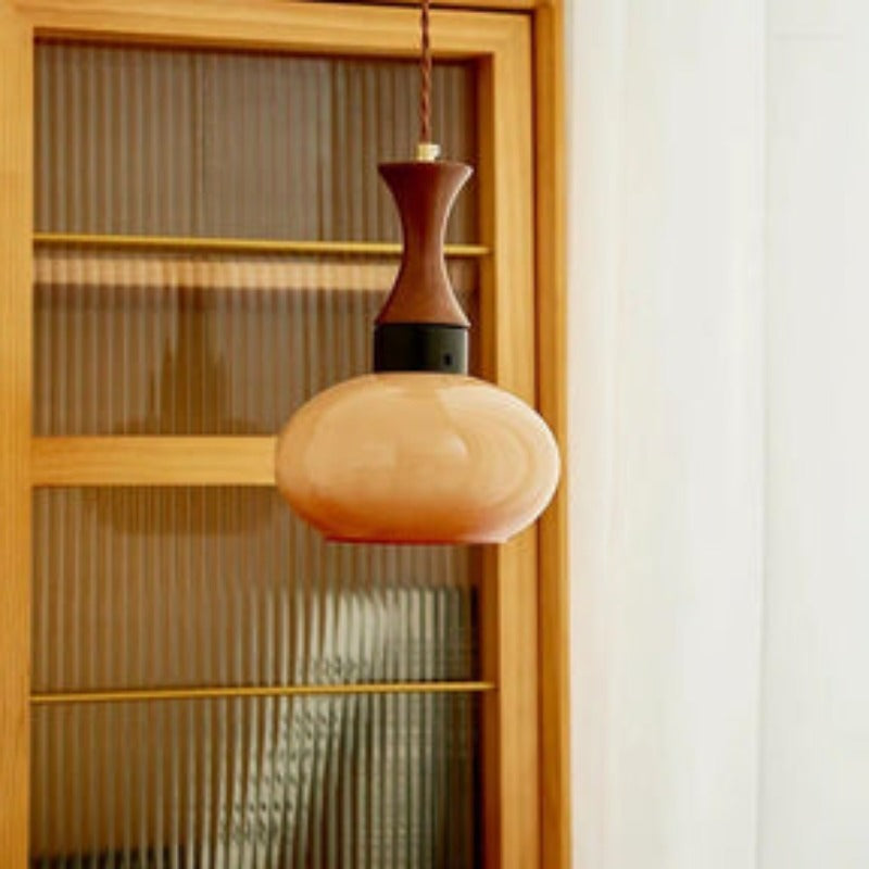Lustre LED en verre vintage pour ambiance salon