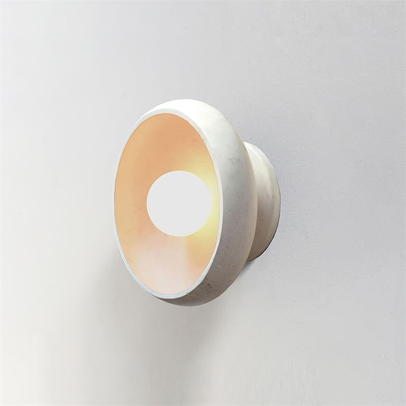Applique murale en marbre jade blanc, classée pour zones humides et câblée
