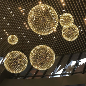 Ivthayra Lampe Pendante Boule Dorée de Luxe Postmoderne - Neutralighting