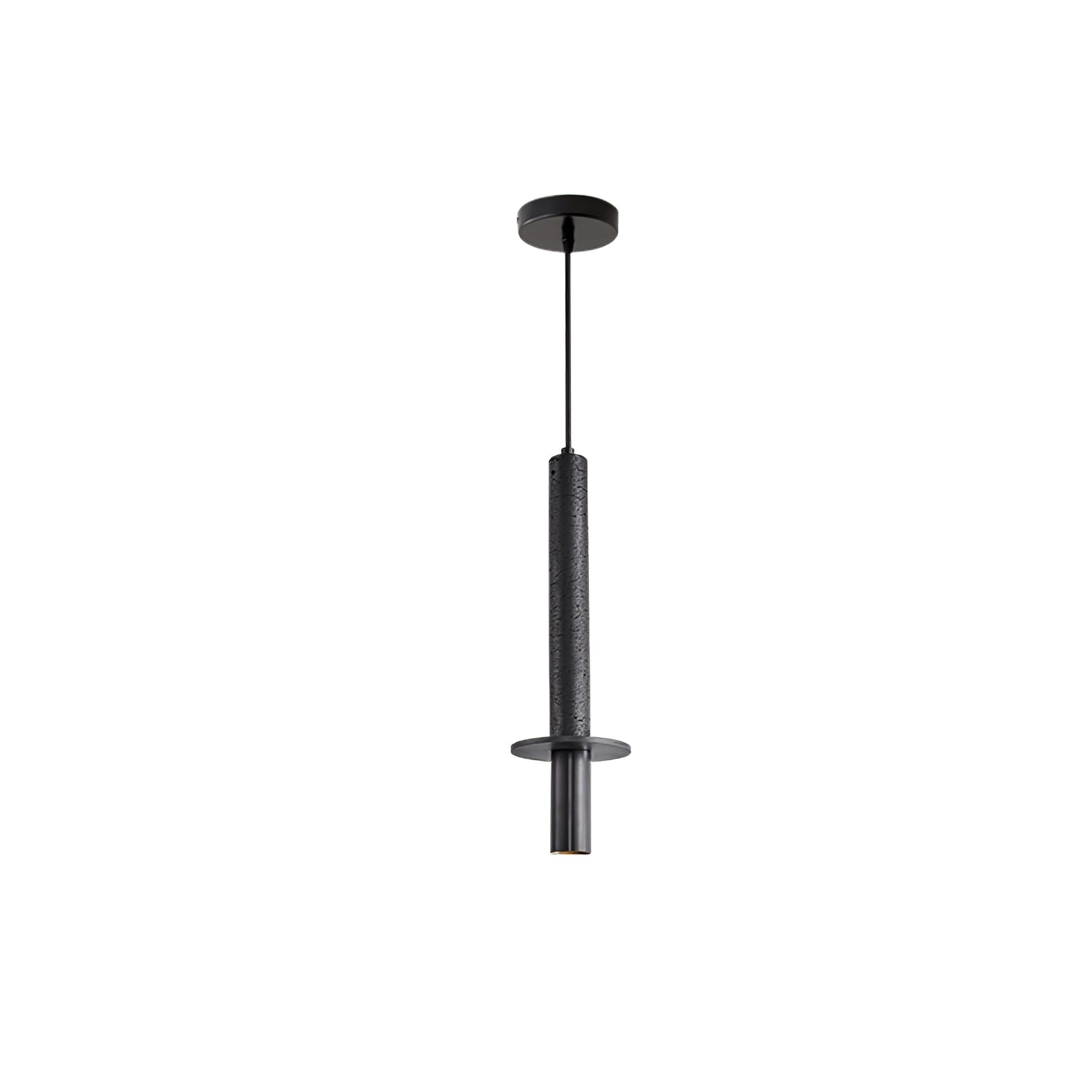 Lustre suspendu double cylindre en travertin pour une ambiance chaleureuse