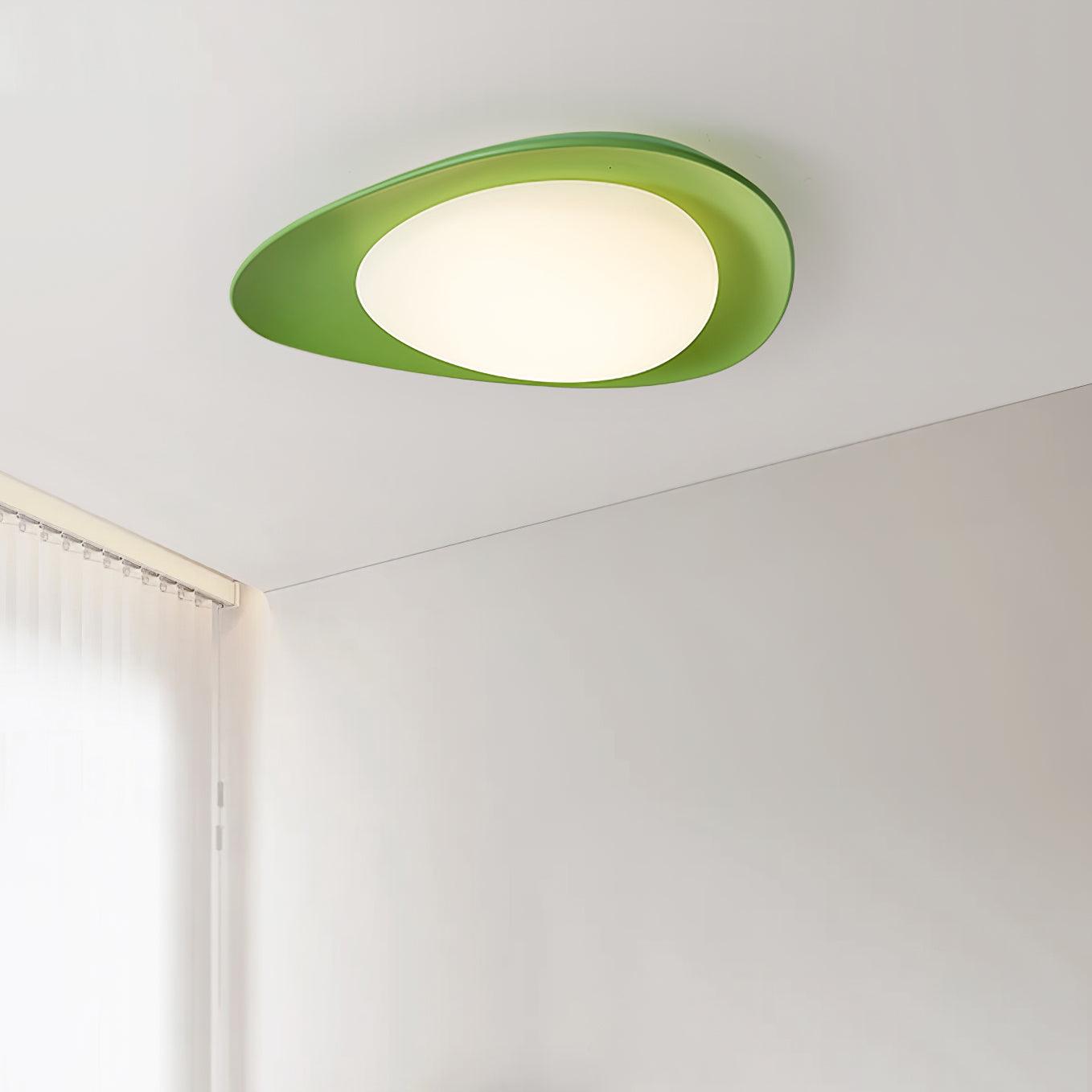 Öko-Harz Pebble Deckenlampe in Grün und Beige