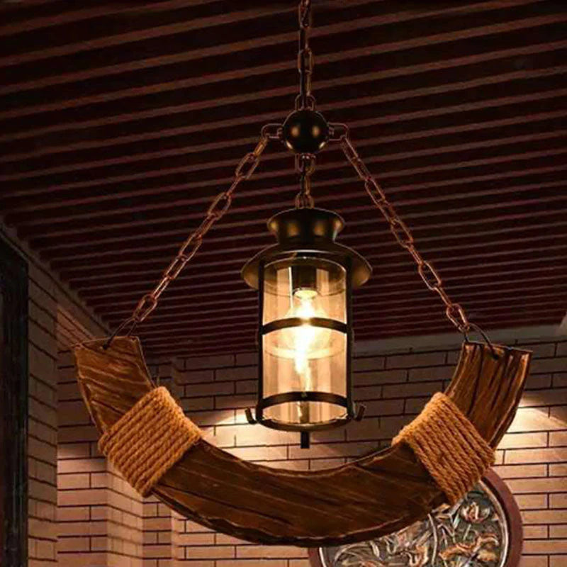 Suspension en bois marron pour salon et salle à manger