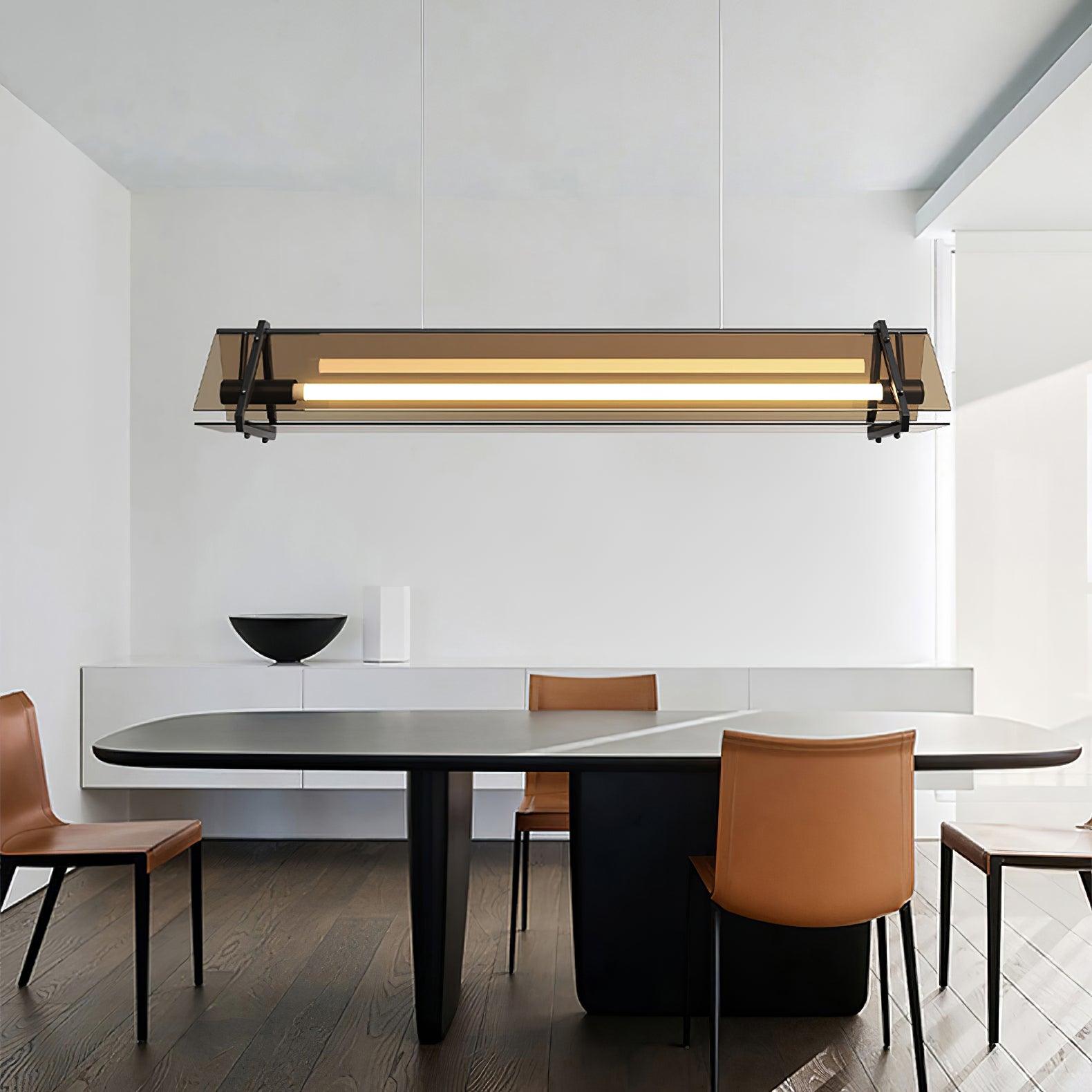 Suspension industrielle triangle premium en or chaud