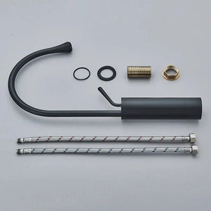 Basin Faucet Single Lever 360 Rotation Spout Modern Brass Mixer Tap-Basin Faucet-Index Bath-Black-Short-Index Bath
