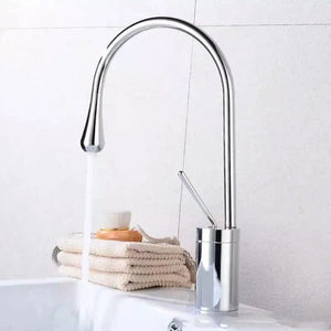 Basin Faucet Single Lever 360 Rotation Spout Modern Brass Mixer Tap-Basin Faucet-Index Bath-Chrome-Short-Index Bath