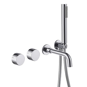 Bathroom Shower Faucet Set Mixer Valve Brushed Hand Bath Tub Spout-Shower Faucet-Index Bath