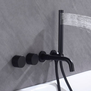 Bathroom Shower Faucet Set Mixer Valve Brushed Hand Bath Tub Spout-Shower Faucet-Index Bath