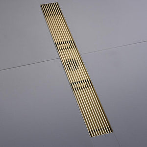 Bath Drains - Brushed Gold Floor Drain Stainless Steel Bathroom Anti-Odor Drain
