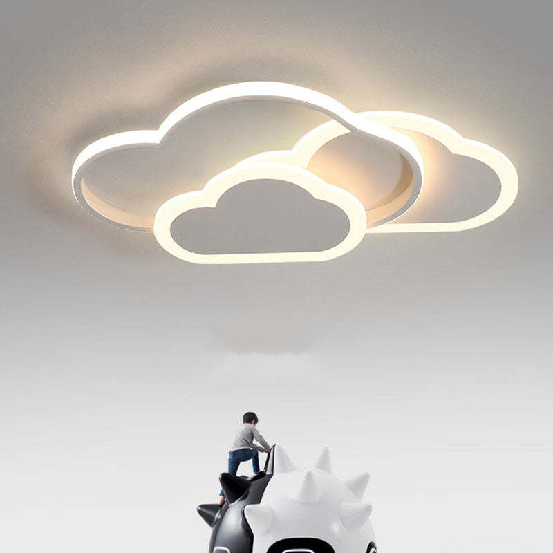 Hohle Cloud Deckenleuchte in Weiß und Rosa