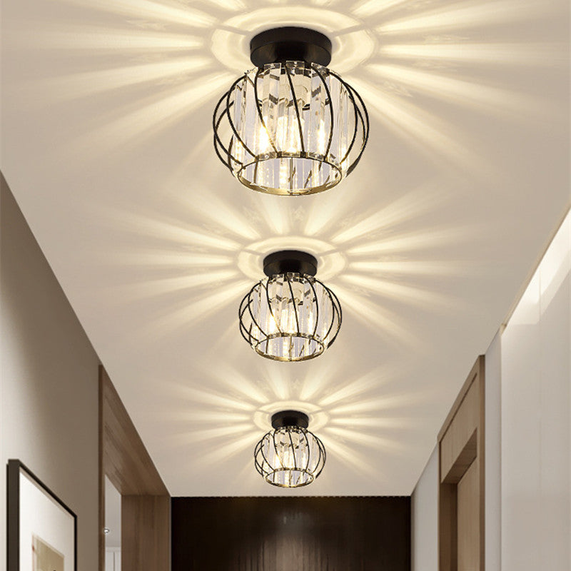 Plafonnier de Luxe en Cristal Finition Or ou Noir