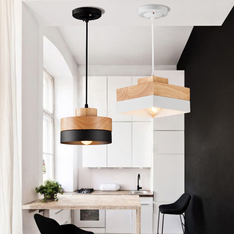 Suspension géométrique en bois minimaliste pour salons