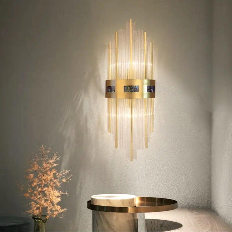 Applique murale cristal lumière de chevet diamètre 18 cm dimmable blanc chaud