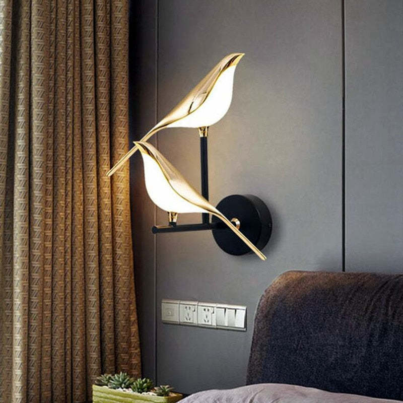 Applique murale minimaliste motif oiseau en métal pour chambre