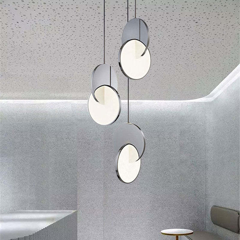 Zachte Warme Gloed Schijf Hanglamp In Goud En Zilver