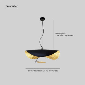 Jexie Plafonnier Feuille Moderne Noir/Or Salon Chambre à Coucher - Neutralighting