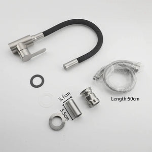 Flexible Hose Kitchen Faucet Stainless Steel Sink Faucet for Kitchen-Kitchen Faucet-Index Bath-Index Bath