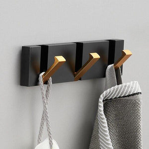 Towel Bars & Hooks - Folding Towel Hanger 2 Ways Wall Hook Coat Clothe Holder For Bathroom